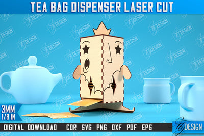 Tea Bag Dispenser | Tea Bag Holder | Tea Bag Organizer | Wooden Design | CNC File SVG Fly Design 