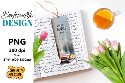 Tea Bookmark printable design. Book quote. Tea quote Sublimation Yustaf Art Store 