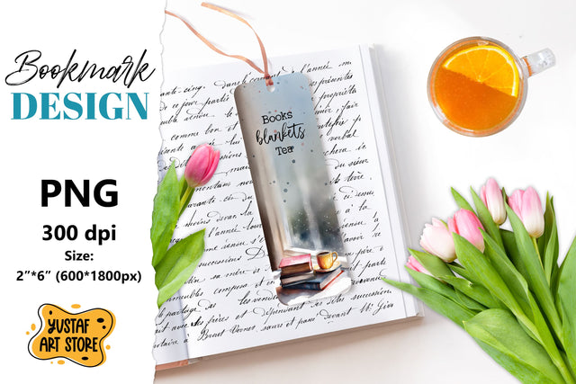 Tea Bookmark printable design. Book quote. Tea quote Sublimation Yustaf Art Store 