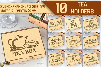 Tea Boxes Laser Cut Bundle. Tea Bag Holders SVG SVG Evgenyia Guschina 