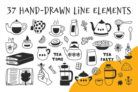 Tea Doodles PNG Clipart SVG Rin Green 