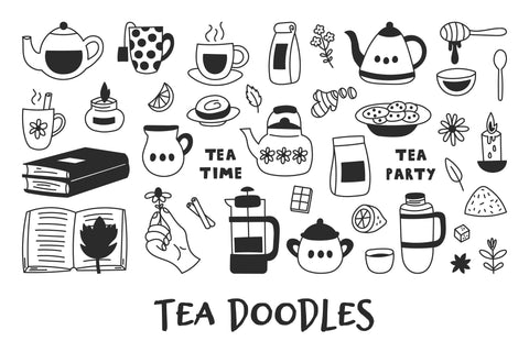 Tea Doodles PNG Clipart SVG Rin Green 