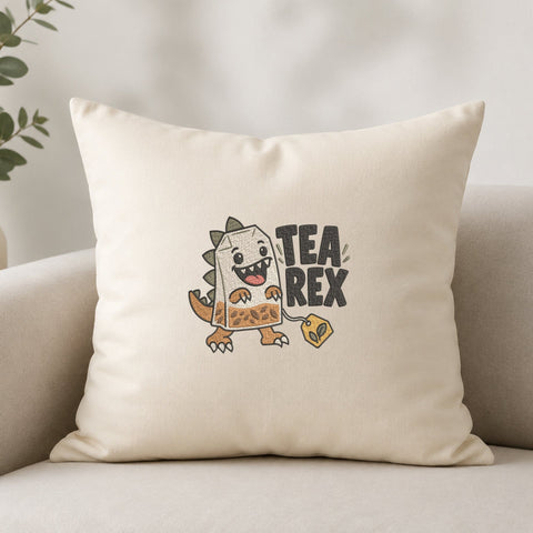 Tea Rex Embroidery Design – Funny T Rex Tea Bag Dinosaur Machine Embroidery File Embroidery/Applique DESIGNS PatternFeed8 