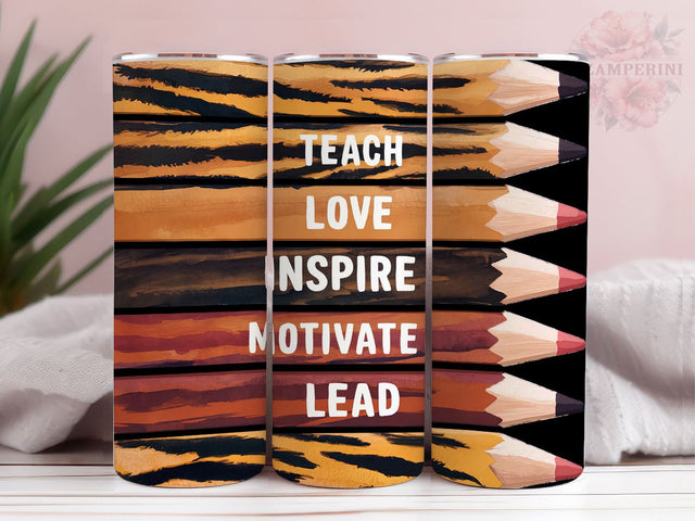 Teach Love Inspire Motivate Lead 20oz Tumbler Wrap PNG, Teacher's Day Tumbler Png, Straight & Tapered Tumbler Wrap, Instant Digital Download Sublimation Li Zamperini 