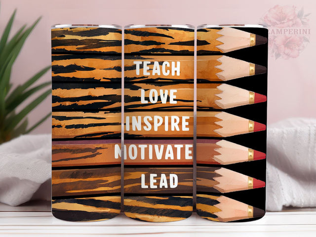 Teach Love Inspire Motivate Lead 20oz Tumbler Wrap PNG, Teacher's Day Tumbler Png, Straight & Tapered Tumbler Wrap, Instant Digital Download Sublimation Li Zamperini 