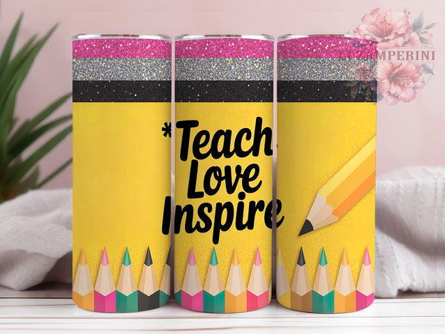 Teach Love Inspire Motivational Teacher Tumbler, Teacher Tumbler Wrap, Inspirational Teacher Gift, 20oz Teacher Tumbler, Motivational Quote Tumbler, School Staff Gift Sublimation Li Zamperini 