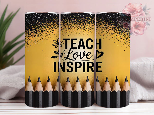 Teach Love Inspire Motivational Teacher Tumbler, Teacher Tumbler Wrap, Inspirational Teacher Gift, 20oz Teacher Tumbler, Motivational Quote Tumbler, School Staff Gift Sublimation Li Zamperini 