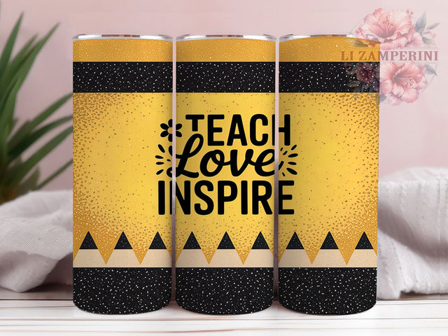 Teach Love Inspire Motivational Teacher Tumbler, Teacher Tumbler Wrap, Inspirational Teacher Gift, 20oz Teacher Tumbler, Motivational Quote Tumbler, School Staff Gift Sublimation Li Zamperini 