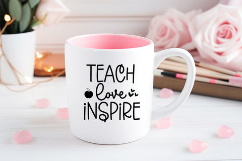 Teach Love Inspire SVG I Valentine Teacher SVG I Teacher SVG SVG Happy Printables Club 