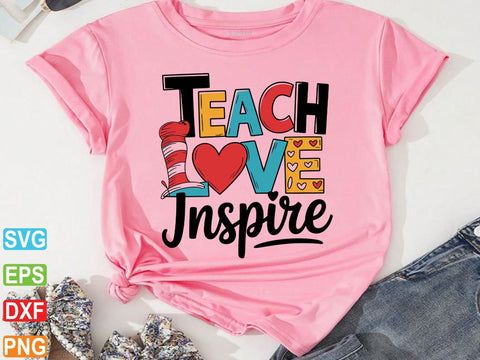 Teach Love Inspire SVG, Teacher Appreciation Gift,Digital Download SVG artprintfile 