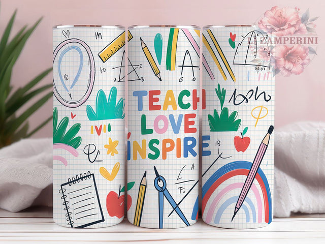 Teach Love Inspire Teacher Tumbler, Teacher Appreciation PNG, 20Oz Sublimation Wrap, Inspirational Teacher Design, Cute Teacher Tumbler, Motivational Teacher Gift, Educator Tumbler Sublimation Li Zamperini 