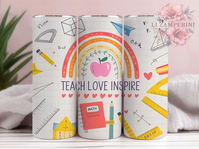 Teach Love Inspire Teacher Tumbler, Teacher Appreciation PNG, 20Oz Sublimation Wrap, Inspirational Teacher Design, Cute Teacher Tumbler, Motivational Teacher Gift, Educator Tumbler Sublimation Li Zamperini 