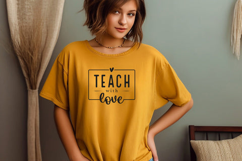 Teach With Love Svg File, Teacher Life Svg, Teacher Quotes Svg, Teacher Love Svg, Teacher Appreciation Svg, Teach Svg SVG DesignDestine 