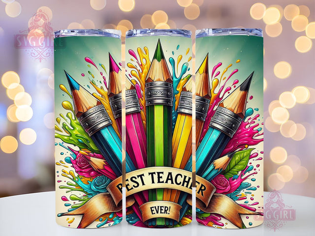 Teacher 20oz Tumbler Wrap Sublimation Design, Straight Tapered Tumbler Wrap, Teacher Appreciation Tumbler Png, Instant Digital Download Sublimation SvggirlplusArt 