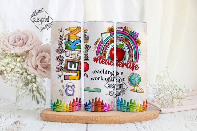 Teacher 40oz Tumbler, 40oz Tumbler Wrap, quencher tumbler,Rainbow Teacher,Teacher Appreciation Gift,Teacher Thank You Gift,Gift For Teachers Sublimation sassyprint 