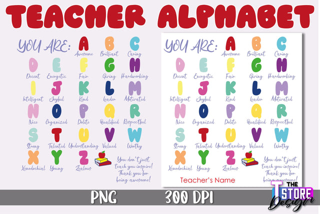 Teacher Alphabet SVG | School Design | Classroom Decor | SVG File SVG The T Store Design 