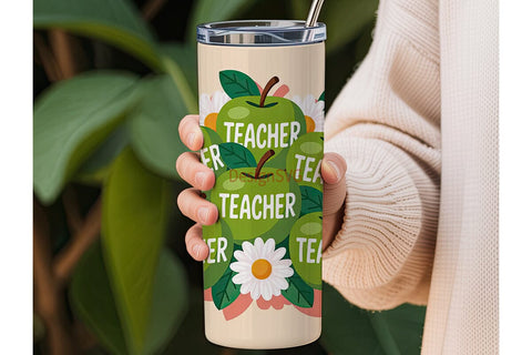 Teacher Apple 20oz Tumbler Design Sublimation DesignSVG 
