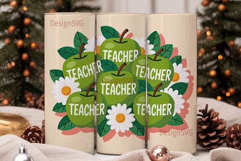 Teacher Apple 20oz Tumbler Design Sublimation DesignSVG 