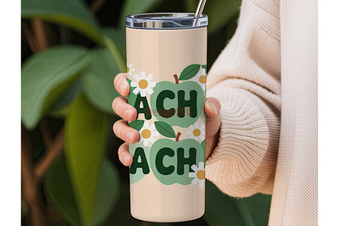 Teacher Apple 20oz Tumbler Design Sublimation DesignSVG 
