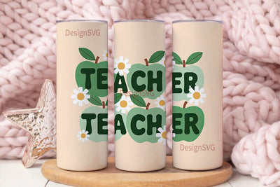 Teacher Apple 20oz Tumbler Design Sublimation DesignSVG 