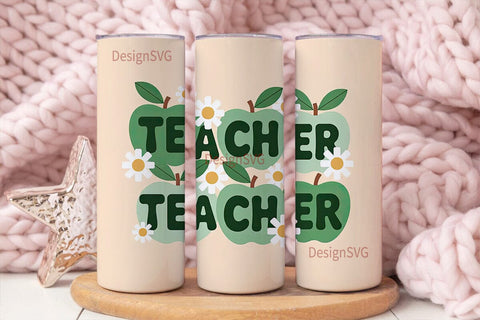 Teacher Apple 20oz Tumbler Design Sublimation DesignSVG 