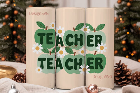 Teacher Apple 20oz Tumbler Design Sublimation DesignSVG 