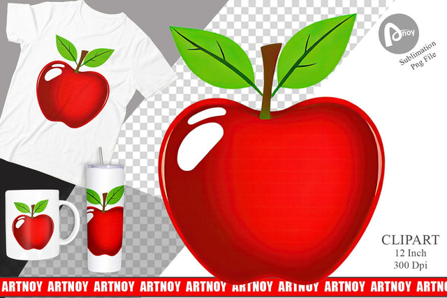 Teacher Apple Clipart Sublimation artnoy 