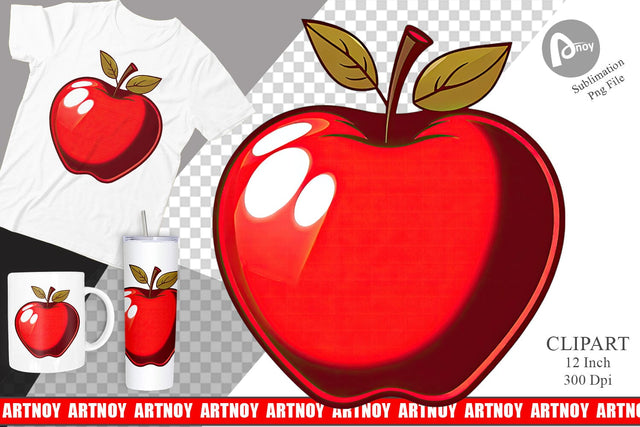 Teacher Apple Clipart Sublimation artnoy 