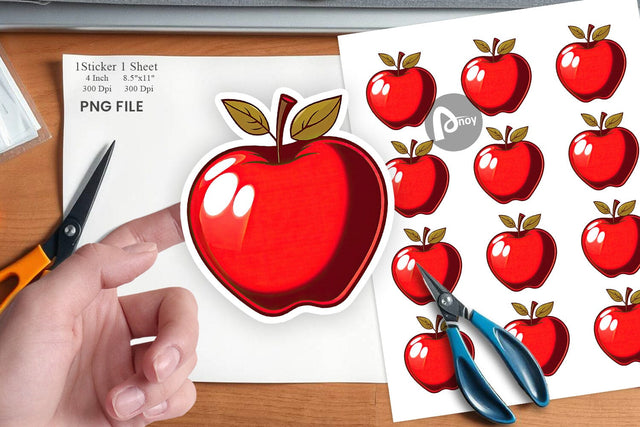 Teacher Apple Sticker Sublimation artnoy 
