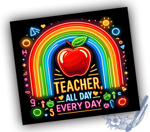 Teacher Appreciation 20oz Skinny Tumbler, Teacher Quote Tumbler Png, Straight & Tapered Tumbler Wrap, Instant Digital Download Sublimation ToriDesigns 