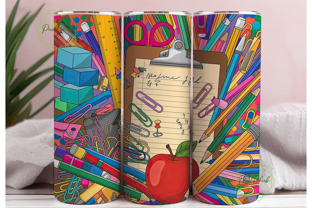 Teacher Appreciation 20oz Tumbler Wrap Sublimation PixelChick 