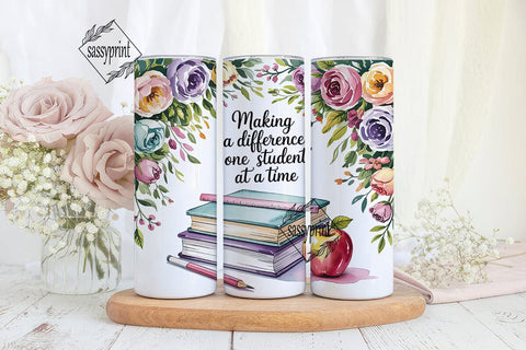 Teacher Appreciation 20oz Tumbler Wrap Sublimation sassyprint 