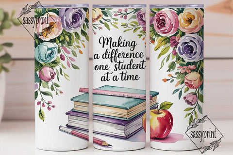 Teacher Appreciation 20oz Tumbler Wrap Sublimation sassyprint 