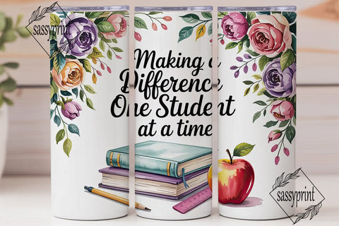 Teacher Appreciation 20oz Tumbler Wrap Sublimation sassyprint 