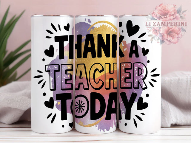 Teacher Appreciation Gift Tumbler, Thank a Teacher Wrap, 20oz Sublimation Wrap, Educator Gift Cup, School Teacher Design, Teacher Gratitude Tumbler, Back to School Gift Sublimation Li Zamperini 