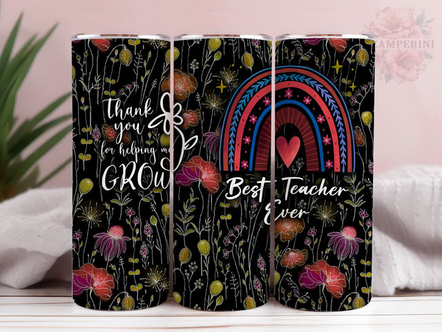 Teacher Appreciation Gifts 20oz Tumbler Wrap PNG, Straight & Tapered Tumbler Wrap, Best Teacher Ever Gift Tumbler, Instant Digital Download Sublimation Li Zamperini 