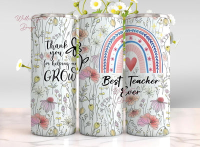 Teacher Appreciation Gifts, Teachers Day Christmas Birthday Gifts for Teacher, Thank You Teacher Gifts for Women, Best Teacher Ever Gift Sublimation WillowSageDesign 