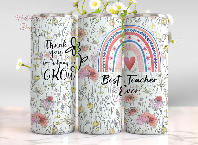 Teacher Appreciation Gifts, Teachers Day Christmas Birthday Gifts for Teacher, Thank You Teacher Gifts for Women, Best Teacher Ever Gift Sublimation WillowSageDesign 
