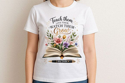 Teacher Appreciation PNG Floral Teacher Gift Sublimation Design SVG BillahCrafts 