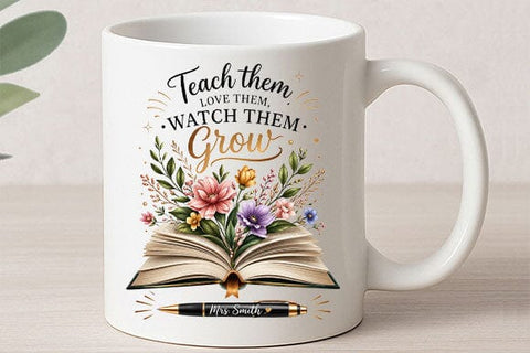 Teacher Appreciation PNG Floral Teacher Gift Sublimation Design SVG BillahCrafts 