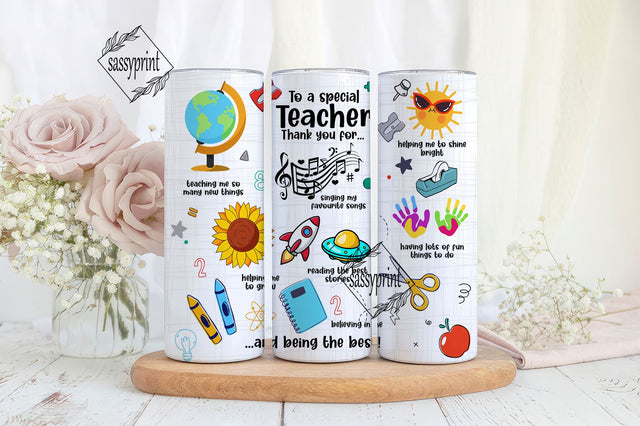 Teacher Appreciation Tumbler Wrap, 20oz Skinny Sublimation, Instant Digital Download, Back to School Design, Teacher Tumbler PNG Sublimation sassyprint 