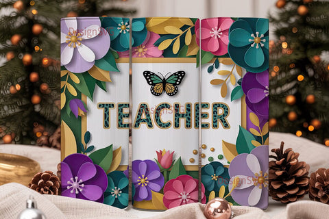 Teacher Appreciation Tumbler Wrap Sublimation DesignSVG 