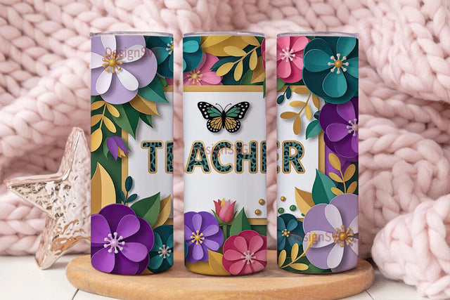 Teacher Appreciation Tumbler Wrap Sublimation DesignSVG 