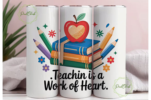 Teacher Appreciation Tumbler Wrap Sublimation PixelChick 