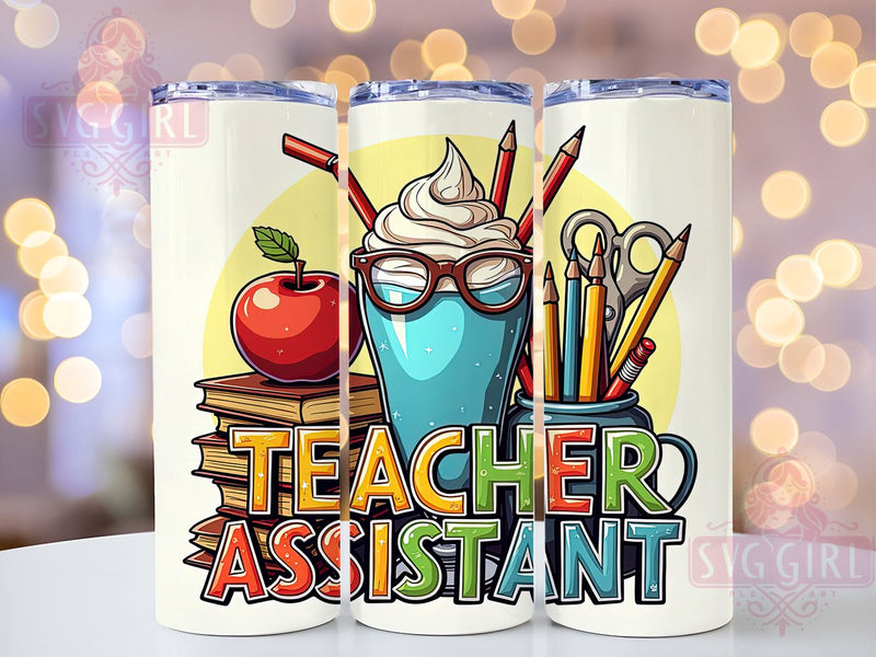 Teacher Assistant Tumbler, 20oz Tumbler Wrap, Sublimation PNG, Teacher Gift, School Tumbler Design, Digital Download, Custom Tumbler Wrap Sublimation SvggirlplusArt 