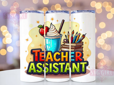 Teacher Assistant Tumbler, 20oz Tumbler Wrap, Sublimation PNG, Teacher Gift, School Tumbler Design, Digital Download, Custom Tumbler Wrap Sublimation SvggirlplusArt 