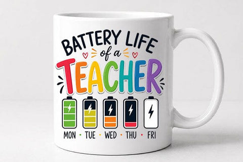 Teacher Battery Life PNG | Funny Teacher Sublimation Design SVG BillahCrafts 