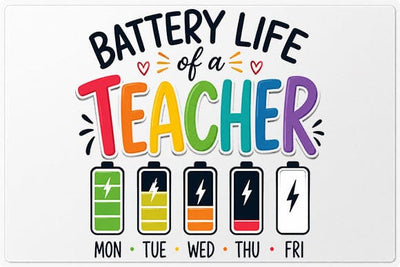 Teacher Battery Life PNG | Funny Teacher Sublimation Design SVG BillahCrafts 