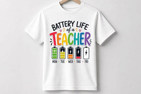 Teacher Battery Life PNG | Funny Teacher Sublimation Design SVG BillahCrafts 