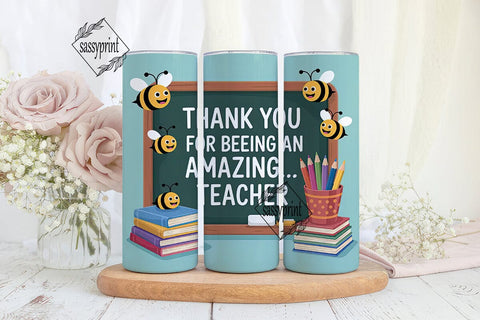 Teacher Bee Tumbler Wrap Sublimation sassyprint 